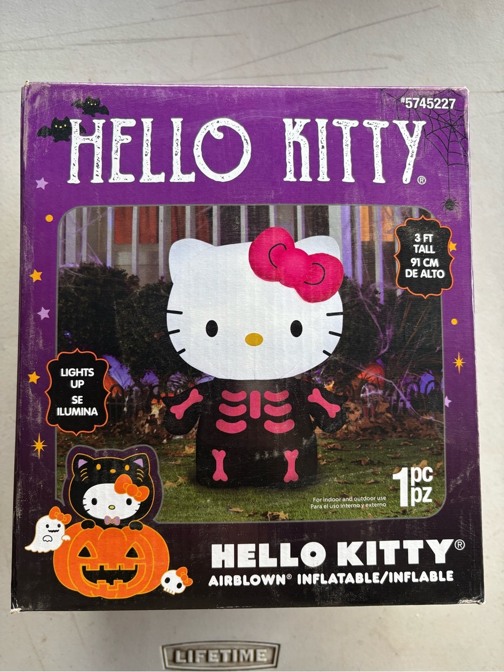 Hello Kitty Kids Inflatable Skeleton Costume - White & Pink